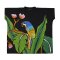 Black Blouse : Parrot on a Twig on Black Background