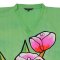 Green blouse : Bright pink tulips