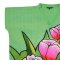 Green blouse : Bright pink tulips