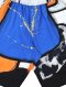 Woman Short Pants - Grey : Abstract art blue squer