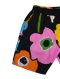 Woman Short Pants - Black : Multi colored flowers