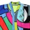 Jacket Kimono Blouse - Blue : Neon Abstract