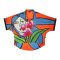 เสื้อปีกค้างคาวผู้หญิง - สีส้ม : ลายหญิงสาวในลายเส้นกับดอกทิวลิปบนพื้นส้ม