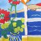 Women Casual  Batwing Blouse - Blue : Matisse’s Window to the Sea