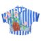 Women Casual  Batwing Blouse - Blue : The Marine Striped Lily