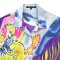 Women Casual  Batwing Blouse - Blue : The Tropical Exotic Bloom