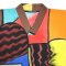 Long Tunic Dress - Multicolor : Faces and abstract shapes