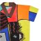 Long Tunic Dress - Multicolor : Faces and abstract shapes