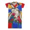 Long Tunic Dress - Multicolor : Woman And Red Rose