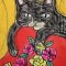 Long Tunic Dress - Yellow : Kitten with colorful roses