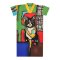 Long Tunic Dress - Green : Abstract with a lucky cat