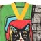 Long Tunic Dress - Green : Abstract with a lucky cat