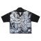 เสื้อเชิ้ตฮาวายผู้หญิง - สีดำ : ลายเส้นแจกันภาพฝันโมโนโครม