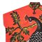 Kaftan Drees Chinese Style - Red : Elegant black peacock on a golden branch