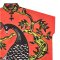 Kaftan Drees Chinese Style - Red : Elegant black peacock on a golden branch