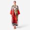 Kaftan Long Sleeve V-Kimono - Red : Abstract Red & Inked Swirls