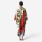 Kaftan Long Sleeve V-Kimono - Red : Abstract Red & Inked Swirls
