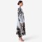 Kaftan Long Sleeve V-Kimono - Grey :  Black Peacock Majestic Solitude