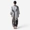 Kaftan Long Sleeve V-Kimono - Grey :  Black Peacock Majestic Solitude