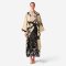 Kaftan Long Sleeve V-Kimono - Cream :  Black Peacock Majestic Solitude