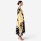 Kaftan Long Sleeve V-Kimono - Cream :  Black Peacock Majestic Solitude