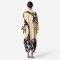 Kaftan Long Sleeve V-Kimono - Cream :  Black Peacock Majestic Solitude