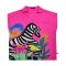 Woman Blouse - Pink : Zebra Waltz in Fuchsia Garden