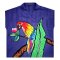 Woman Blouse - Purple : Beautiful parrot perched on a branch