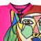 เสื้อครอปคอจีนผู้หญิง - สีชมพู : ลายมนต์เสน่ห์ใบหน้าในโลกคิวบิสม์