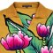 Woman Blouse - Brown : Purple lilys flower