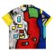 Woman Blouse - Multicolor : Abstract with a lucky cat