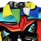 Woman Blouse - Multicolor : Abstract with a lucky cat