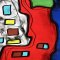Woman Blouse - Multicolor : Abstract with a lucky cat