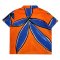 Woman Blouse - Orange : Woman Elegance with Blue Hair