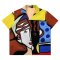 เสื้อผู้หญิงคอปก - สีน้ำตาล : ลายใบหน้าและรูปทรงแอปสแตรค