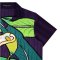 เสื้อผู้หญิงคอปก - สีม่วง : ลายดอกคาล่าลิลลี่สีขาวบนพื้นหลังสีม่วง