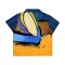 Woman Blouse - Blue : Color Orbit on Golden Blue