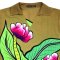 เสื้อผู้หญิงคอปก - สีเขียว : ลายดอกทิวลิปในสวนเขียวทอง