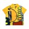 Woman Blouse - Yellow : Graphic Mechanism on Bright Yellow