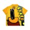Woman Blouse - Yellow : Graphic Mechanism on Bright Yellow