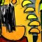 Woman Blouse - Yellow : Graphic Mechanism on Bright Yellow