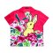 เสื้อผู้หญิงคอปก - สีชมพู : ลายกระต่ายในพุ่มดอกไม้ชมพู
