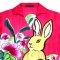 เสื้อผู้หญิงคอปก - สีชมพู : ลายกระต่ายในพุ่มดอกไม้ชมพู