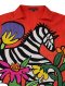 Woman Blouse - Red : Zebra in a Picturesque Meadow