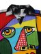 Woman Blouse - Black : Multicolor elements on a woman face by picasso