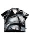 Woman Blouse - Grey : black brush strokes