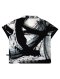 Woman Blouse - Grey : black brush strokes