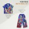 Woman Relax Pants - Blue : Dance in the Flower Field