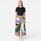 Woman Relax Pants - Grey : Multicolor block abstract