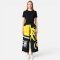 Woman Relax Pants - Black : Yellow and black Abstract art
